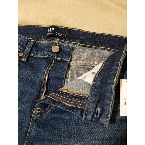 GAP NWT Woman's Bermuda Shorts Denim Jeans Mid Rise Stretch 9' Size 27 - Picture 5 of 11